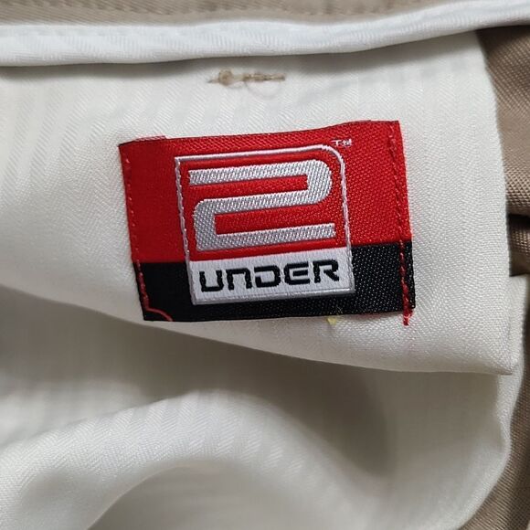 Perry Ellis 2 Under khaki tan dress casual flat front shorts Sz 34 - Picture 4 of 5